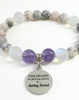 The Secret to Getting Ahead is Getting Started Classic Charm Bracelet Amethyst