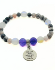 She Will Run and Not Grow Weary Companion Charm Bracelet Amethyst
