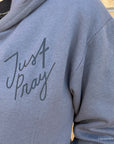 NEW Just Pray Black Monochrome Christian Hoodie