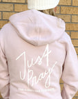 New Just Pray Blush Zip Up Hoodie