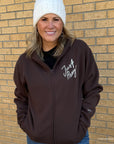 New Just Pray Brown Zip Up Christian Hoodie