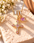 Loved by Grace Pink Triple Charm Necklace