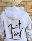 NEW Just Pray Gray Christian Hoodie
