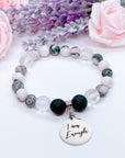 I am Enough Classic Charm Bracelet Lava