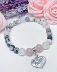 Cousin Heart Companion Charm Bracelet Rose Quartz