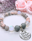 Faith Over Fear Classic Charm Bracelet Druzy