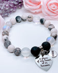 Husband: A Piece of my Heart is in Heaven Heart Classic Charm Bracelet Lava