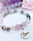 Brave Classic Charm Bracelet Rose Quartz