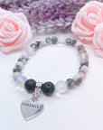 Serenity Heart Companion Charm Bracelet Lava