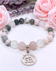 The Love Between a Mother and Her Son is Forever Classic Charm Bracelet Rose Quartz