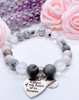 Husband: A Piece of my Heart is in Heaven Heart Classic Charm Bracelet Druzy