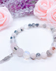Angel Wing Companion Charm Bracelet Rose Quartz