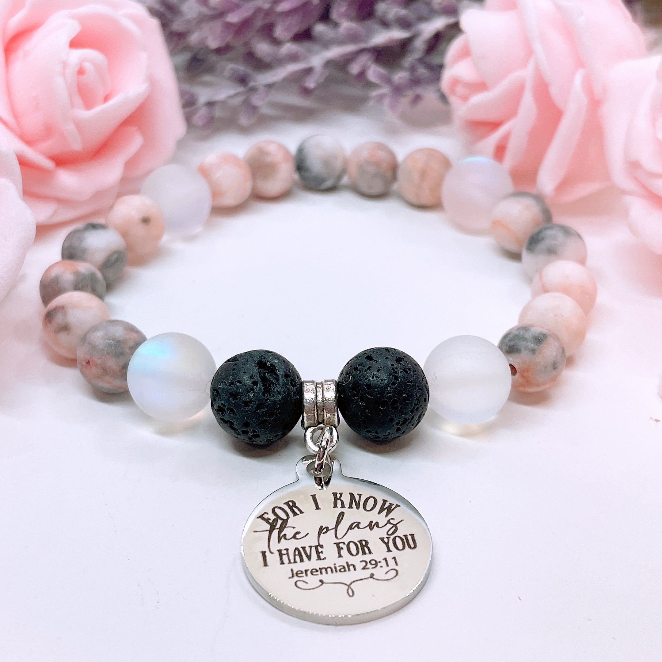 For I Know the Plans I have for You Charm Bracelet Lava