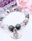 God Is Within Her She Will not Fall Charm Bracelet Druzy
