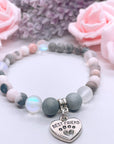 Best Friend Heart Pet Paw Companion Charm Bracelet Druzy