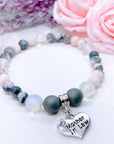 Mother-In-Law Heart Companion Charm Bracelet Druzy