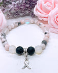 Cancer Ribbon Companion Charm Bracelet Lava
