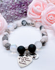Mom: A Piece of my Heart is in Heaven Heart Classic Charm Bracelet Lava