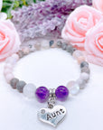 Aunt Heart Companion Charm Bracelet Amethyst
