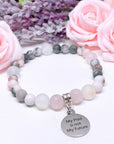My Past is Not My Future Companion Charm Bracelet Rose Quartz