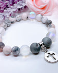 Silver Hollow Cross Classic Charm Bracelet Druzy