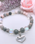 Daughter Heart Companion Charm Bracelet Druzy