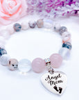 Angel Mom Charm Bracelet Rose Quartz