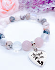 Angel Mom Classic Charm Bracelet Rose Quartz