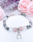 Lucky Horseshoe Companion Charm Bracelet Rose Quartz