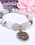 Survivor Sentiments Classic Charm Bracelet Rose Quartz