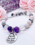 Faith Over Fear Classic Charm Bracelet Amethyst