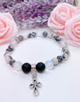 Silver Deco Cross Companion Charm Bracelet Lava