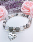 Serenity Heart Companion Charm Bracelet Druzy