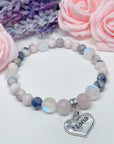 Nana Heart Companion Charm Bracelet Rose Quartz