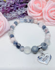 Mom Heart Companion Charm Bracelet Druzy