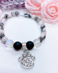 Rhinestone Paw Companion Charm Bracelet Lava