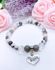 Aunt Heart Companion Charm Bracelet Druzy