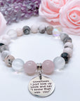 Sometimes I Just Look Up Classic Charm Bracelet Rose Quartz