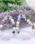 Teardrop Rose Quartz Gemstone Earrings
