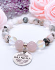 Grandma Sentiments Charm Bracelet Rose Quartz