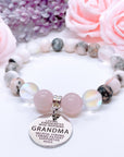 Grandma Sentiments Classic Charm Bracelet Rose Quartz