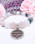 Daughter Sentiments Classic Charm Bracelet Rose Quartz