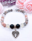 Heart Hollow Cross Companion Charm Bracelet Lava