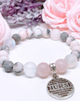 Nurse Sentiments Classic Charm Bracelet Rose Quartz