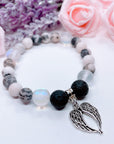 Double Angel Wing Classic Charm Bracelet Lava
