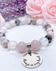 Always In My Heart Classic Charm Bracelet Rose Quartz