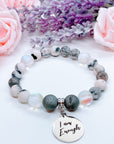 I am Enough Classic Charm Bracelet Druzy