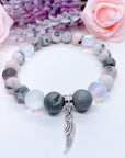 Angel Wing Classic Charm Bracelet Druzy