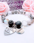 Daughter: A Piece of my Heart is in Heaven Heart Classic Charm Bracelet Druzy