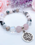 Sister Sentiments Classic Charm Bracelet Rose Quartz